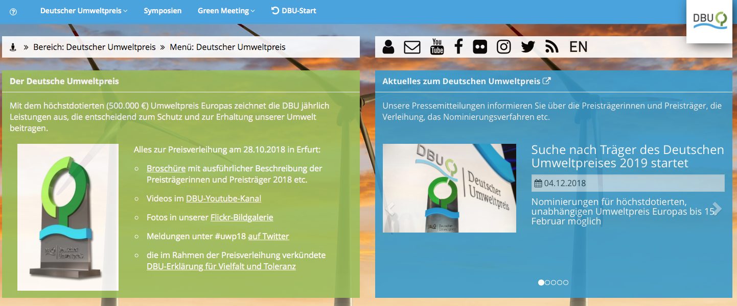 Screenshot - DBU Homepage
